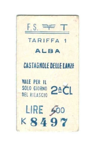 Biglietto ferroviario 2ª - ferroviario,